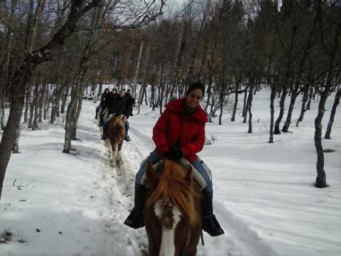 montar a caballo en invierno